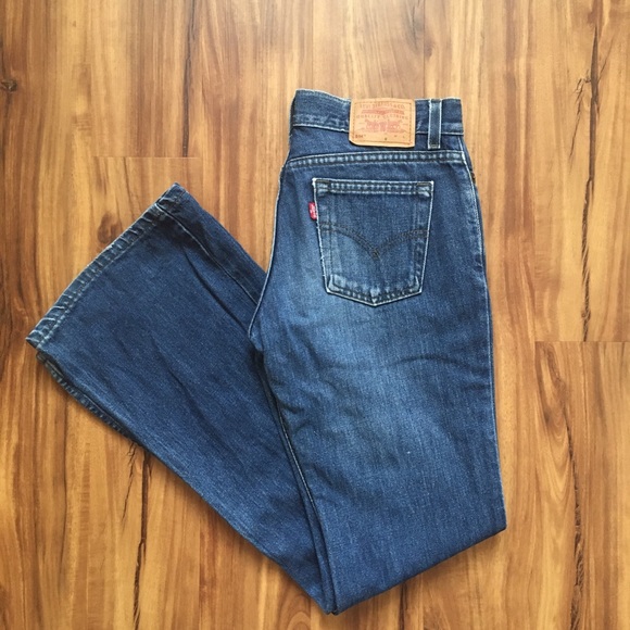 Vintage Flared jeans Levi's 514 Super Low Flared Leg sz 5 Jr M 28" low waist - Picture 2 of 11